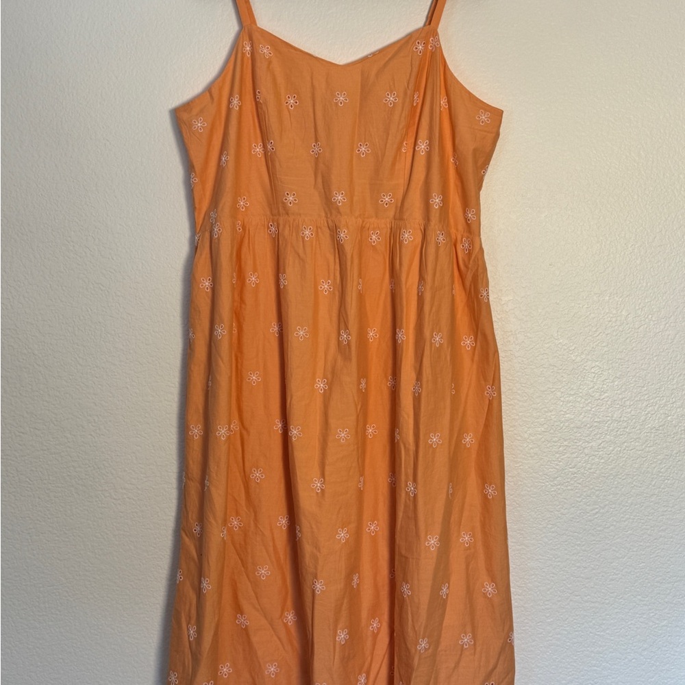 Old Navy Orange Floral Midi Dress - Picture 4 of 14